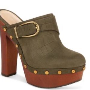 Veronica Beard Alec Croc Embossed Leather Clog